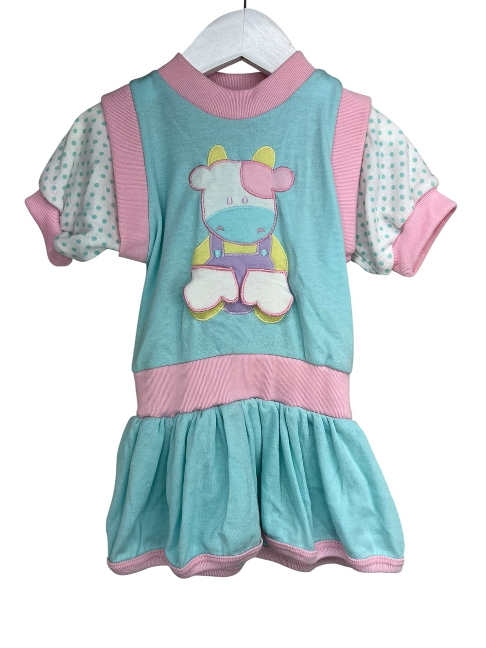 Vintage Hush Puppies Pastel Cow Print Dress 24 months
